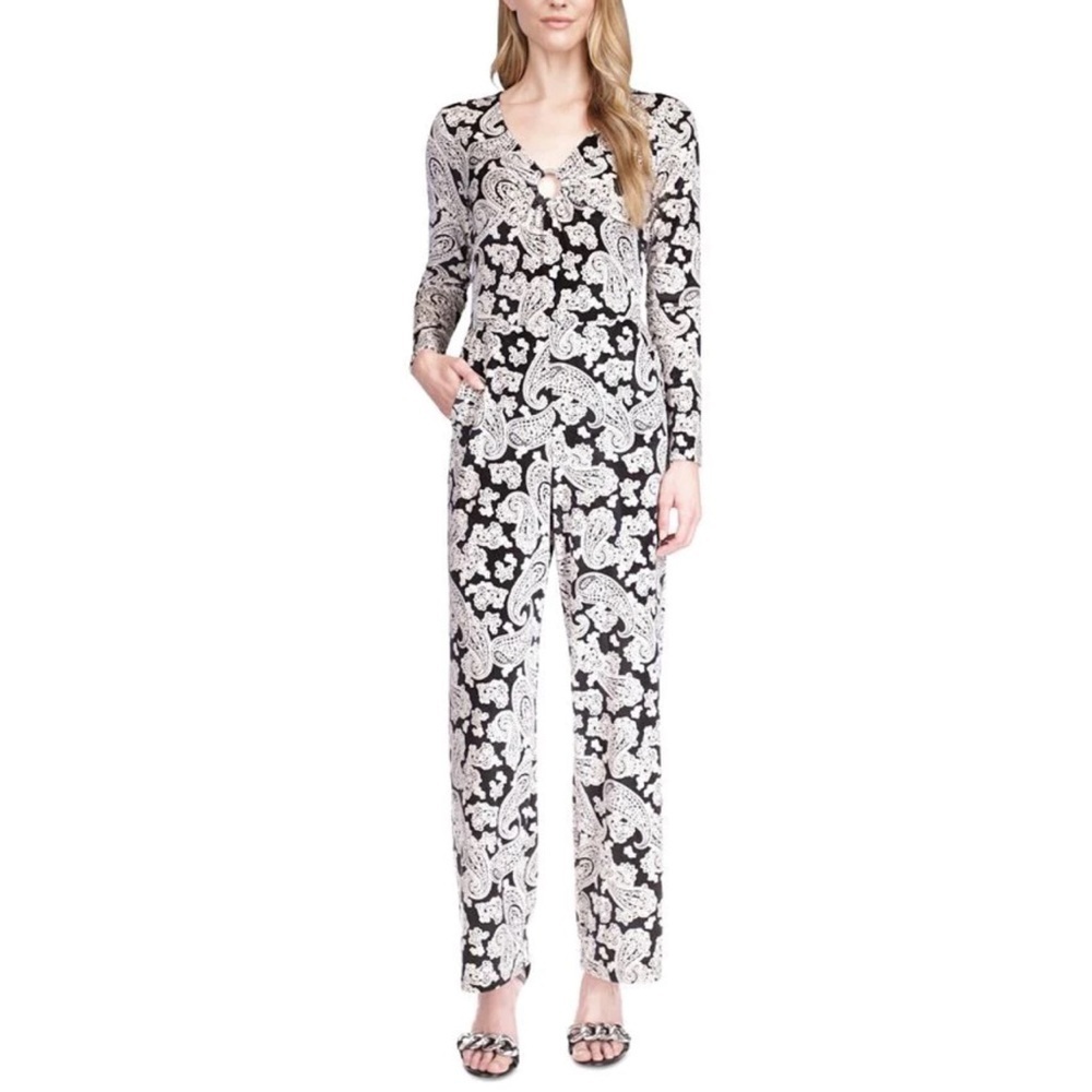 MICHAEL Michael Kors Black and White Paisley Jumpsuit